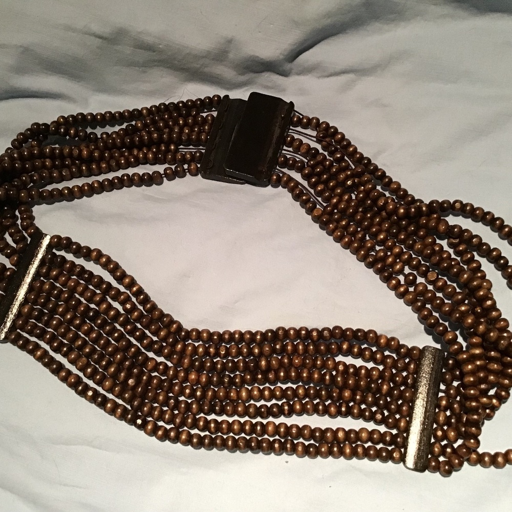 BOHO STYLE WOOD BEAD STRETCH BELT